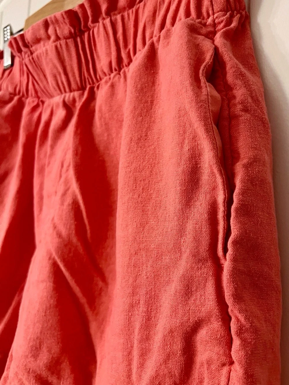 a new day Coral High-Waist Elastic Linen-Blend Shorts - Picture 3 of 7